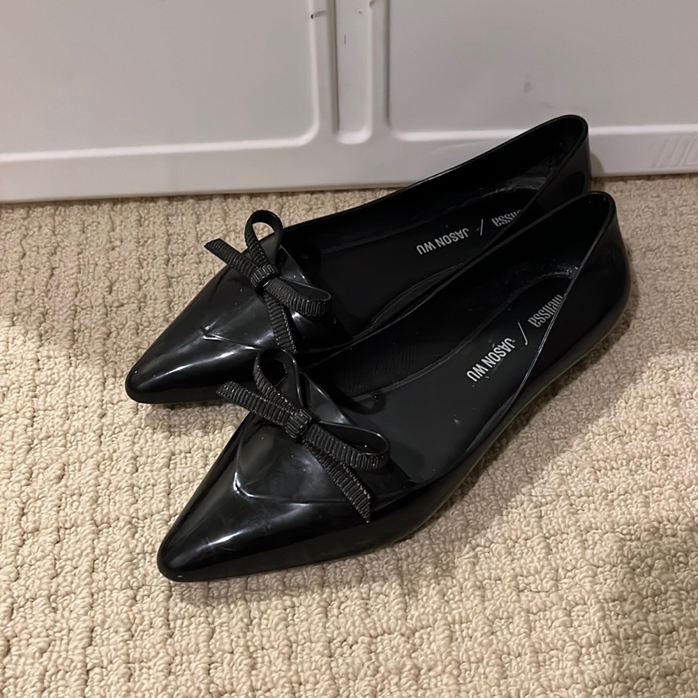 Melissa/Jason Wu women’s flats. Waterproof,bow tie flats. Size 7